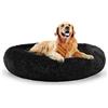 ping bu Cuccia per Gatti Letto per Cani Rotondo cuccia cane grande letto cane Peluche Ciambella per Animali Domestici Cuscino in Morbido Peluche per Gatti e Cani di Piccolo Media grande Taglia (70cm,nero)