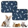 Mateju 2 Pezzi Tappetino per Addestramento del Cane Riutilizzabile, Tappetini Igienici Lavabile per Cani, Gatti, Tappetini Antiscivolo Assorbenti per Proteggere Pavimenti (30x30cm,Ossa Blu)