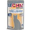 Magazzini GM Monge LeChat Natural Adult Pezzetti di Tonno Cotti a Vapore, Alimento Complementare Umido per Gatti Adulti con Omega-3 Naturali, Ricetta Superpremium, Alta Appetibilità (12, Tonno con Salmone)