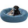 ping bu Cuccia per cani di taglia XL, cuscino per cani di taglia grande, 110/120 cm, cuscino ortopedico calmante ciambella per cani di taglia media XL 80/100 cm, lavabile (100 cm, blu)