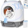 Devoko lettiera gatto autopulente,Design con orecchie da gatto,toilette per gatti XXL,Controllo remoto, ampio spazio, Sicurezza,Anti-odore,90L lettiera automatica per felini,Elettrica per più gatti.