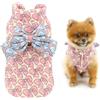 SMALLLEE_LUCKY_STORE Cappottino invernale per cani di taglia piccola, foderato in pile, con grazioso fiocco, anello a D, trapuntato, imbottito, caldo, isolante, per chihuahua, Yorkie, rosa, XS