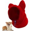 Generisch Berretto natalizio per cani - Classico berretto lavorato a maglia con motivo a treccia e pompon, berretto invernale paraorecchie per cani, taglia media