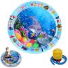 Generico Pet Water Bed, Ocean Breeze Splashland for Cat Dog, Cat Waterbed Toy with Fish, Thickened Anti-Scratch Water Mat, Feel Cool Comfort (Round B)
