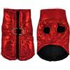 FANSU Invernale Vestiti per Cani, Antivento Giubbotto Cane, Design Lucido Vestito Cane Caldo e Morbido, Giacca Cozy Foderato in Cotone Antivento Inverno per Cani (M,Rosso)