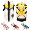 SMALLLEE_LUCKY_STORE Pet Sport Giacca invernale impermeabile con imbracatura D-Ring per cani di piccola taglia media e gatto, imbottito cappotto per cuccioli Chihuahua Bulldog francese,argento, S