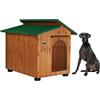 ORIGINAL LEGNO Acquista in Fabbrica Cuccia in Legno per Cani da Esterno Rinforzata TENDINA OMAGGIO MADE IN ITALY mod. Alpi E - Alano 102x122xH108