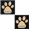 emmevi Coppia Tappeti Sotto Ciotola Quadrati 30x30 Cm Cane Gatto Tappetini Gomma Sostenibile Antiscivolo