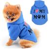 PAIDEFUL Cappotto per cani di piccola taglia in caldo pile morbido antivento con cappuccio alla moda per cuccioli con stampa I Love My Mom giacca termica per animali domestici a maniche corte per