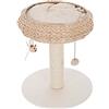 zooplus Tiragraffi Natural Home I | con cestino in giacinto d'acqua e comodo cuscino in peluche | tronco in sisal e base in vero legno | Altezza: 54,5 cm
