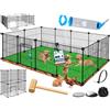 KESSER® Recinto per esterni per conigli in rete metallica XXL con porta - recinzione per piccoli animali - box per porcellini d'India - gabbia per piccoli animali - conigliera per interni ed esterni