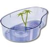 Pet's Market Thasos Tartarughiera Acquario per Tartarughe d'Acqua Vaschetta a Forma di Goccia in Plastica Piccole Tartarughe con Isola Palme 31,5x21,5x8 cm