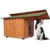 ORIGINAL LEGNO Acquista in Fabbrica Cuccia in Legno per Cani da Esterno Tendina Omaggio Made in Italy MOD. Alpi Pensilina C - Setter 70 x 130 x H80