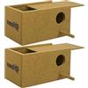 nestQ Confezione da 2 nidi per parrocchetti, in legno MDF, 20,5 x 11,5 x 11 | Apertura laterale, coperchio con blocco, ganci per gabbia