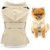 SMALLLEE_LUCKY_STORE Trench vintage con cintura per cani di piccola taglia e gatti, in tinta unita, elegante con anello a D con cappuccio, per primavera e autunno, feste per animali domestici, costume