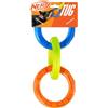Nerf Dog Giocattolo a 3 anelli in gomma, 26,9 cm, leggero, impermeabile, interattivo, per cani, blu/verde/arancione