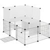 EUGAD Recinto Modulare per Conigli, Recinto per Animali di Piccola Taglia, DIY Recinzione Libera 20 Pannelli 35x35cm,Gabbia per Roditori da Interno in PP per Porcellini d'India,Conigli,Cincillà