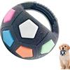 Generic La palla lenitiva per cani con manico è un giocattolo interattivo da calcio che emette un suono cigolante. Realizzato in gomma resistente e masticabile, è adatto per piccoli cuccioli come giocattolo