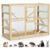 melko® - Gabbia per animali piccoli in legno, 120 x 60 x 90 cm, con 6 rampe, ideale per roditori, topi, criceti