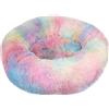 HUAXIQUE Cuccia per Gatti Letto per Cani cuscino ciambella morbida per Cani di Piccola e Media Taglia per Gatti Rotonda in caldo Peluche Lettino nido peluche rotondo per Gatto e Cane 70x70x20cm Arcobaleno