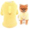SMALLLEE_LUCKY_STORE Maglione in pile per cani di piccola taglia, tinta unita, felpa con toppa con lettera e anello a D, abiti per cuccioli Yorkie Chihuahua, abbigliamento caldo per l'inverno e