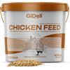 GiDeli Mangime per pollo, 5 kg, in secchio, farina ovaia, mangime completo per pollo, mangime per grani di pollame, per prestazioni ottimali e formazione delle uova, migliore accettazione e
