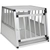 EUGAD Trasportino Cane Auto, Trasportino Cani in Alluminio, Box da Cani Spazioso, Box Trasporto per Cane Auto con Chiusura Kennel per Canette per Trasporto Viaggio 54x69x51cm