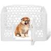 Iris Ohyama, Parco per Cane Interno, Esterno con 4 Pannelli e Porta Bloccabile, H58 cm, Bianco, Gabbia, Recinzione per Cani, Cucciolo, Gatto, Coniglio, Animali Domestici, Plastica, CI-584HC