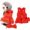 Ranphy Vestito Invernale per Cani di Piccola taglia con Fiocco Rosso animali Domestici Cappotto di Lana con Guinzaglio e Anello a D Gatti Cuccioli Vestiti Caldi Compleanno Festa di Natale, rosso, XL