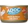 Adoc Completo e Bilanciato, Alimento Umido per Gatti Adulti, Filetti di Pollo con Zucca, in Brodo, 24 Lattine da 80 g, Ingredienti Naturali, Senza Conservanti e Coloranti
