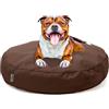 Avalon - Cuscino Cane Sfoderabile e Lavabile Medio in Tessuto Jive Antistrappo Premium, Materasso Cane Anatomico e Impermeabile, Cuccia per Cani Antipelo, Made in Italy(Frisbee 80cm-Marrone)