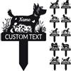 WBgjsnklbnl Marcatori per tomba in metallo personalizzati per cani e gatti con paletto commemorativo per cani e gatti, lapide per giardino, cortile, tomba, perdita di animali domestici, regali per