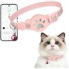 GHRATSA Collare Gps Gatto, Gps per Gatti, Design Impermeabile e Regolabile con Strisce Riflettenti, Senza Sim Senza Abbonamento (Rosa, Compatibile con iOS)