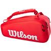 Wilson Borsa da tennis per adulti, rosso/bianco., Holds up to 9 Rackets