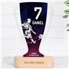 Wanapix | Coppa Trofeo Personalizzabile con Nome | Trofeo Sportivo | Coppa Personalizzata | Plexiglass | Base in Legno Naturale Inciso | Trofeo di Squadra