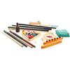 Wiltec Set di Accessori per Biliardo 4 Stecche Triangolo e portastecche a Parete
