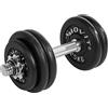 MOVIT Set di Manubri PRO, in Ghisa, 1x 10 kg, Barra Standard 30mm, Impugnatura Zigrinata, Chiusure a Stella, Set Pesi