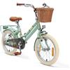 BIKESTAR Bicicletta per bambini in alluminio da 4 anni in su | Bicicletta retro da città da 16 pollici con cestino e freno a V | Menta