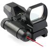 MAYMOC Reflex Sight - Ottica con mirino a punto rosso e verde a 4 reticoli con mirino laser rosso integrato con basi standard da 20 mm