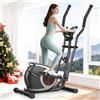 Cowmew Ellittiche Da Casa, Macchina Ellittica Magnetica con APP Bluetooth Intelligente, 16 Livelli di Resistenza, Monitor LCD, Portabottiglie, Stepper Ellittico Per l'esercizio di Fitness Domestico (Nero)