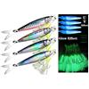 Feianoto Long Casting Slow Pitch Jig Lure Fishing UV Glow Jigs Cucchiai in Metallo Stampa 3D Pesca Cadente Esca dura in Metallo Esca Affondante Jigging Pesca Esca con Ganci Glow 30g 40g 60g 80g 100g