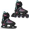 RAVEN 2in1 Pattini da ghiaccio Pattini in linea Inline Skates per bambini, adulti, ragazze e donne regolabili (Cande, 31-35 (20,5cm-23cm))