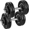 MOVIT Set di 2 Manubri - 20 kg/30 kg/40 kg/50 kg /60 kg, Impugnatura Zigrinata, in Ghisa, Barra da 30 mm, Chiusura a Vite - Manubrio Corto Pesi, Dumbbell, Piastre, Palestra, Fitness