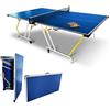 Urbanfit Ping Pong da interno Richiudibile salvaspazio Urban Play, con ruote, misure regolamentari, racchette e palline incluse, colore azzurro