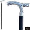 Medieval Replicas Bastone da passeggio in legno ebano nero Sheesham legno decorato con argento manico bastone da passeggio per uomini e donne. Legno decorativo canne e bastoni da passeggio., Palissandro, Fritz Silver