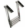 PIMAR marine equipment PIMAR Scaletta Inox Ribaltabile Telescopica 4 Gradini 115 x 30 per Gommone Barca Nautica Plancette Acciaio Accessori
