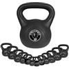 GORILLA SPORTS® Kettlebell - Singolo 2-20kg o Set da 17kg, 24kg, 30kg, 113kg, Rivestimento in Plastica, Nero - Peso Sfera, Manubri, Pesi con Maniglia, Ergonomica, Palestra, Fitness, Allenamento