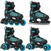 RAVEN 4in1 Inline Skates Pattini in linea Triskates Pattini a rotelle/da ghiaccio per bambini e adulti regolabili (Spirit White/Mint, 37-40 (23,5-26cm))