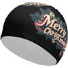 peiyeety Cuffia da nuoto Merry Christmas, morbida, elastica, unisex, leggera