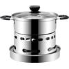 Tuzsocr Fornello per interni ed esterni, da campeggio, senza cottura elettrica, fornello ad alcool, con padella, in acciaio inox, fornello da campeggio, tealight, forno per interni (20 cm)